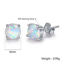 New Stylish Sterling Silver Opal Stud Earring