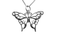 Women's Silver Butterfly Necklace Pendant - sparklingselections