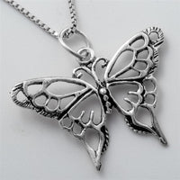 Women's Silver Butterfly Necklace Pendant - sparklingselections