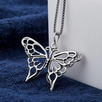 Women's Silver Butterfly Necklace Pendant - sparklingselections