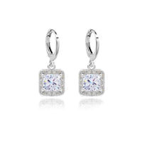 Bride Wedding Jewelry Sets New Classic Square Water Drop Shaped Engagement Earrings Rings Sets Accessories - sparklingselections