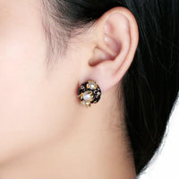 New Stylish Black Gold Color Pearl Earrings - sparklingselections