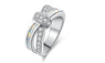 White Fire Opal AAA Cubic Zirconia Jewelry Wedding Party Engagement Ring