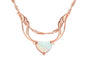 White Heart Fire Opal rose Gold Color Plated Wedding Jewelry