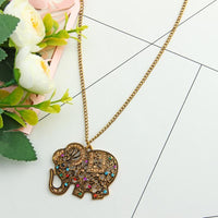 New Bohemian Red Crystal Elephant Pendants Necklaces Fashion Animal Wedding Casual Necklace Jewelry - sparklingselections