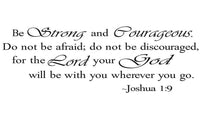 Be Strong and Courageous Bible Quotes Wall Sticker - sparklingselections