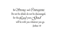 Be Strong and Courageous Bible Quotes Wall Sticker - sparklingselections