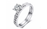 Stainless Steel Circle Cubic Zirconia Diamond Rings For Women