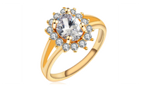 Noble Princess Style Gold Plated Cubic Zirconia Wedding Ring-7