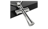 Cool Black Silver Stainless Steel Cross Pendant Chain Necklace