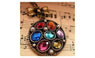 Jewelry Vintage Bronze Colorful Diamond Crystals Necklace & Pendants