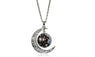 Galaxy Moon Universe Out of Glass Cabochon Pendant Necklace