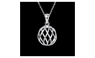 Geometrical Curve Design Hollow Ball Pendant Silver Necklace for Women