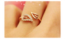 Rhinestones Leaves Opening Cuff Couple Lover Ring For Women(Resizable)