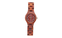 Red Luxury Brand Wood Slim Analog Digital Watch Women - sparklingselections