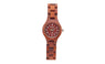 Red Luxury Brand Wood Slim Analog Digital Watch Women