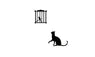 Cat Bird Cage Waterproof Wall Decals