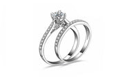 Charm Silver Crystal Engagement Wedding Rings For Women - sparklingselections