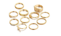 Vintage Boho Knuckle Party Punk Charm Gold Color Midi Finger Ring Set for Women - sparklingselections