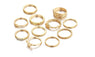 Vintage Boho Knuckle Party Punk Charm Gold Color Midi Finger Ring Set for Women