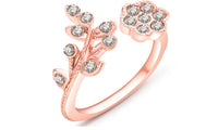 Zircon Stone Flower Wedding Engagement Finger Rings for Women - sparklingselections