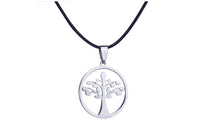Fashion Hollow Tree Leather Rope Pendant Necklace - sparklingselections