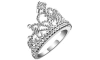 Fashion Silver Plated Crystal Crown Rings For Women - sparklingselections