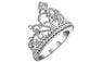 Fashion Silver Plated Crystal Crown Rings For Women