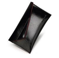 Mini Clutch Card Purse Phone Key Holder Bag PU Leather Lady Black Solid Beautiful Wallets - sparklingselections