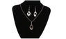 Leave Shaped Long Drop Dangle Earring and Necklace Set