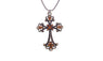 Vintage Champagne Gem Cross Pendant Necklace