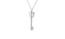 Hearts Key Blade Metal Pendant Necklace