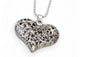 Silver Gold Hollow Out Heart Pendant Necklaces For Women