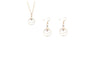 Gold Plated CZ Crystal Necklace + Earrings Jewelry Set