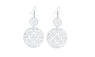 White Round Hollow Drop Earrings