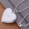 Silver Plated Heart And Love Pendants Necklaces