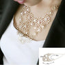 Multi layer  Gold Color Hollow Flowers Pendants Necklace