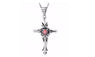 Sacred Heart Cross Pendant Necklace