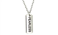 Handmade 21*8mm Fearless Tag Pendant Necklace - sparklingselections