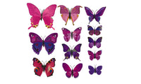12 Pcs/Lot PVC Butterfly Decals 3D Wall Stickers - sparklingselections