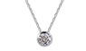 Round CZ Diamond Crystal Pendant Necklace