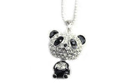 Silver Color Black Panda Sweater Chain Necklace - sparklingselections