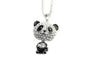 Silver Color Black Panda Sweater Chain Necklace