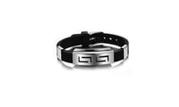 Black Genuine Silicone Titanium Bracelets & Bangles For Men - sparklingselections