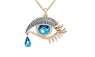 Crystal Teardrop Shaped Pendant Necklace