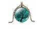 Life Tree Art Glass Pendant Necklace