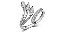 Fashion Silver Leaves Wedding Rings - sparklingselections