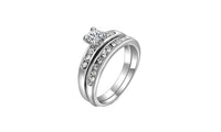 White Gold Plated Zircon Ring - sparklingselections