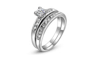 Crystal Love Golden Color Ring For Women - sparklingselections