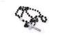 Rosary Cross Black Beads Pendant Necklace